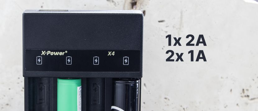 Jusqu'à 2A de courant de charge avec le X Power X2