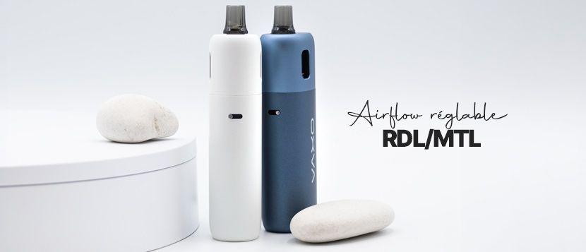 Airflow réglable et drip-tip remplaçable pour personnaliser votre vape
