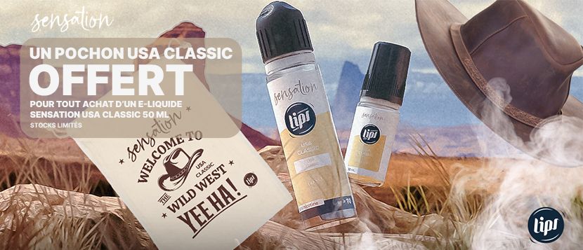 Le French Liquide vous offre un pochon exclusif pour tout achat d'un e-liquide USA Classic 50ml. Offre valable dans la limite des stocks disponibles.